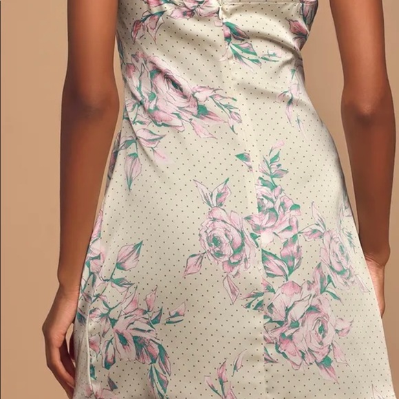 LULU’S HOW TO BE A HEARTBREAKER CREAM MULTI PRINT SATIN SLIP MINI DRESS - Picture 3 of 7